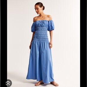 NWT: Abercrombie & Fitch smocked drop waist maxi dress size L